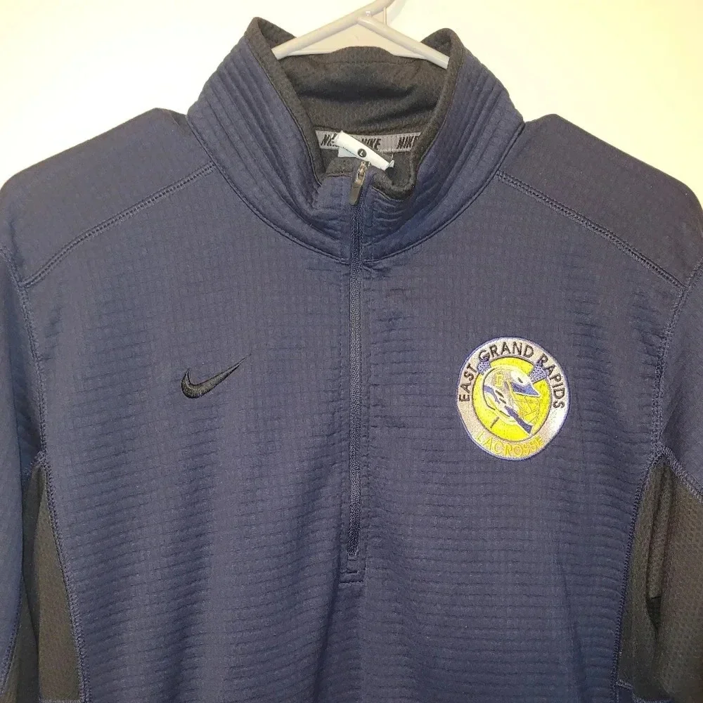 Nike Dri-Fit Long Sleeve Pull-Over Shirt. East Grand Rapids Lacrosse Embroidery